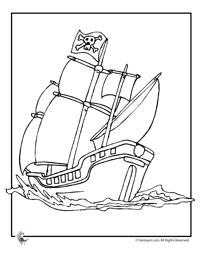 Disegno da colorare: Nave pirata (Trasporto) #138275 - Pagine da Colorare Stampabili Gratuite