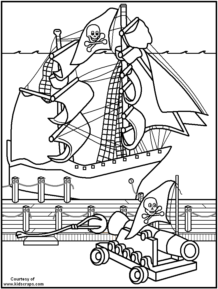 Disegno da colorare: Nave pirata (Trasporto) #138286 - Pagine da Colorare Stampabili Gratuite
