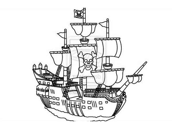 Disegno da colorare: Nave pirata (Trasporto) #138305 - Pagine da Colorare Stampabili Gratuite