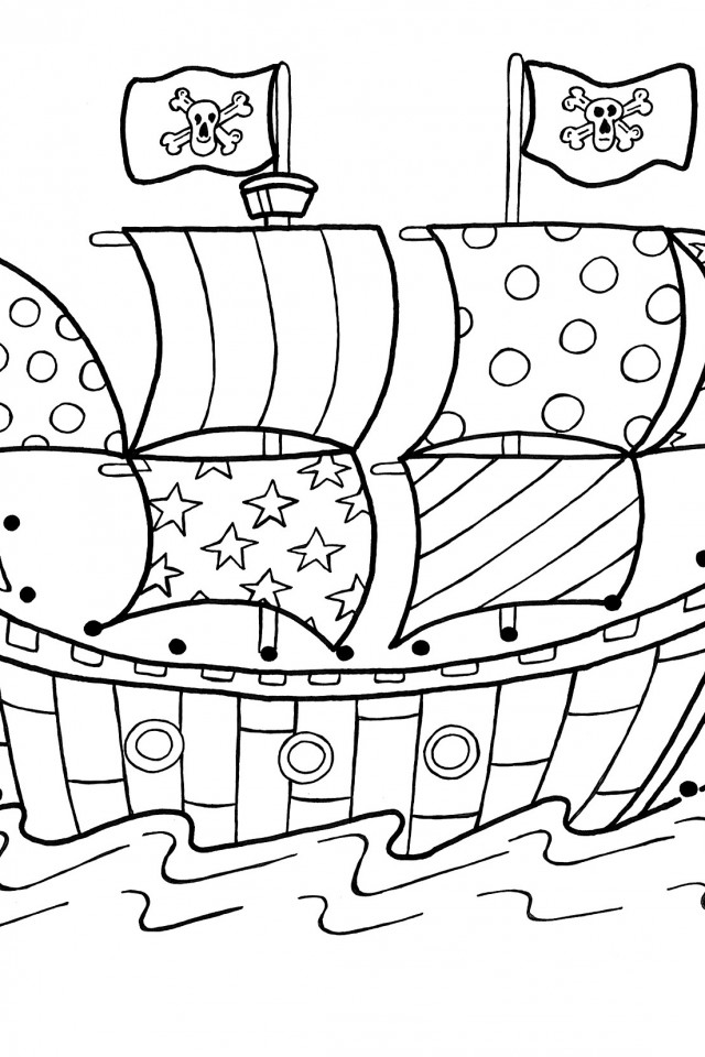 Disegno da colorare: Nave pirata (Trasporto) #138345 - Pagine da Colorare Stampabili Gratuite