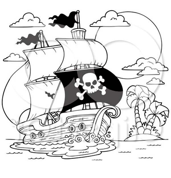 Disegno da colorare: Nave pirata (Trasporto) #138411 - Pagine da Colorare Stampabili Gratuite