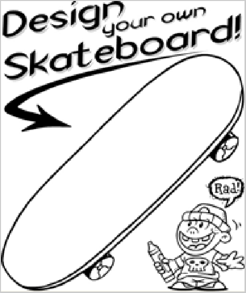 Disegno da colorare: Skateboard / Skateboard (Trasporto) #139302 - Pagine da Colorare Stampabili Gratuite