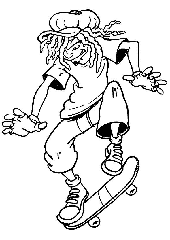 Disegno da colorare: Skateboard / Skateboard (Trasporto) #139307 - Pagine da Colorare Stampabili Gratuite