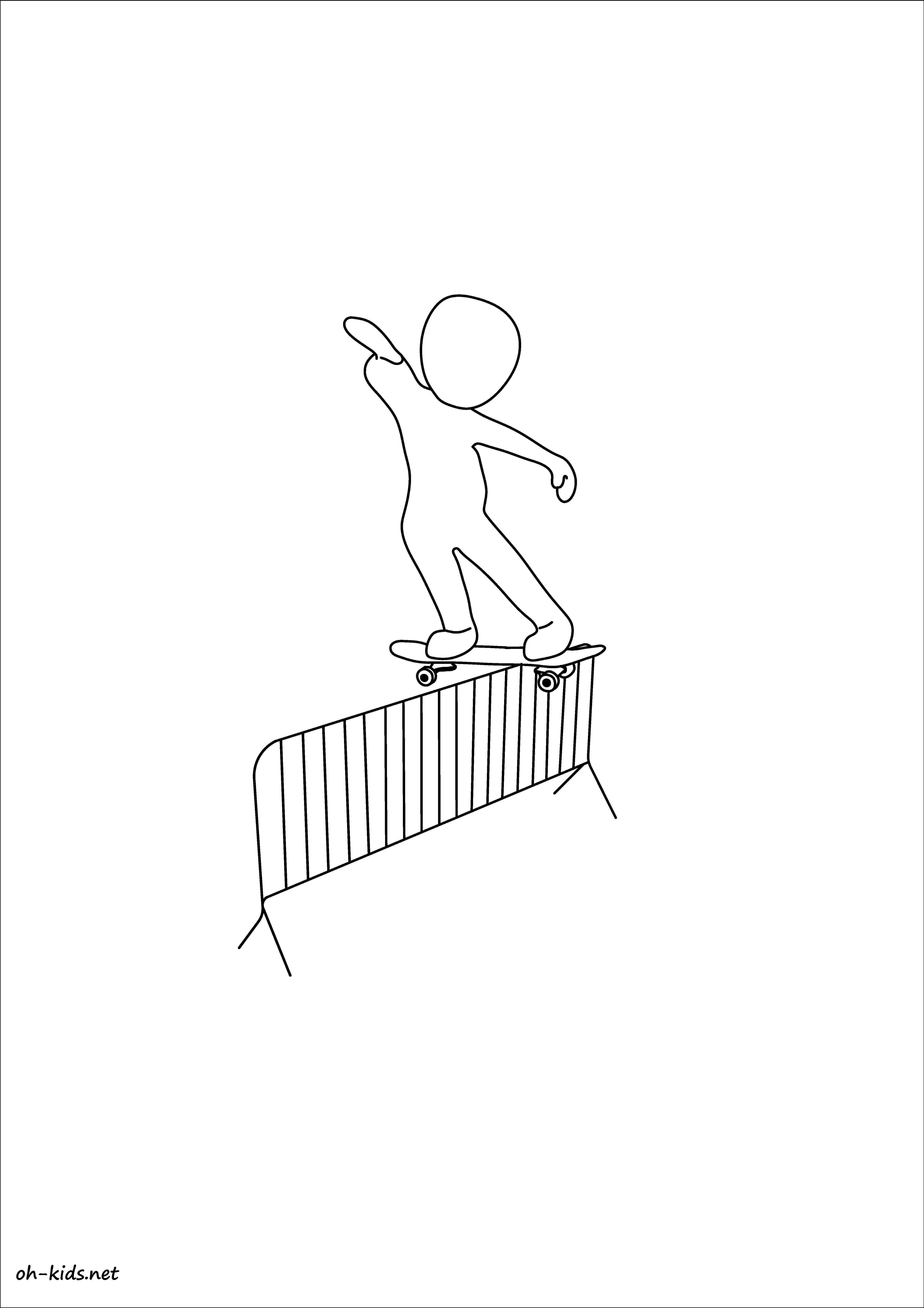 Disegno da colorare: Skateboard / Skateboard (Trasporto) #139348 - Pagine da Colorare Stampabili Gratuite