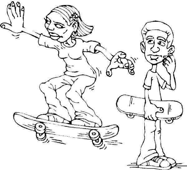 Disegno da colorare: Skateboard / Skateboard (Trasporto) #139399 - Pagine da Colorare Stampabili Gratuite