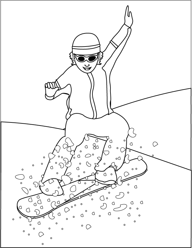 Disegno da colorare: Snowboard / Snowboard (Trasporto) #143802 - Pagine da Colorare Stampabili Gratuite
