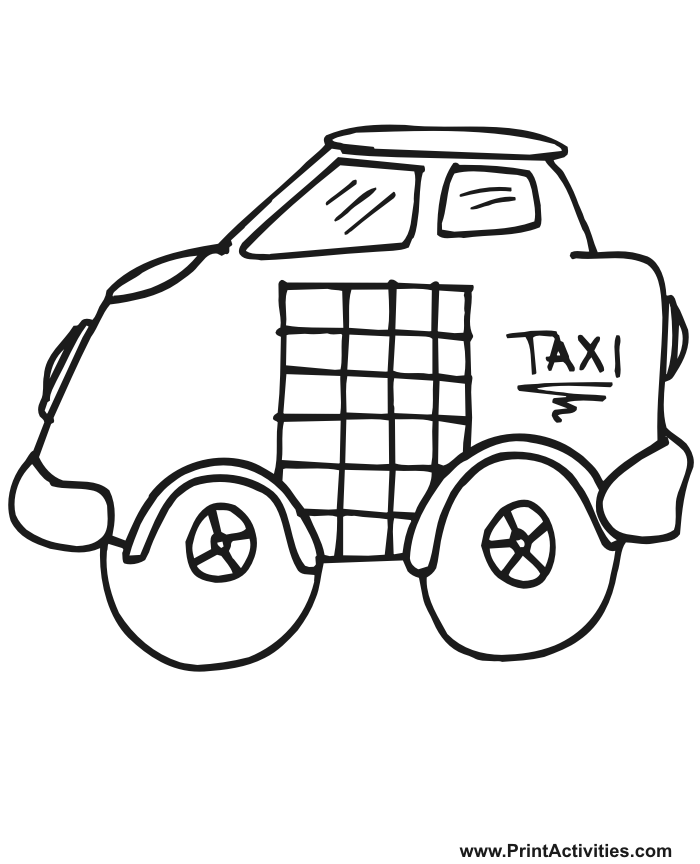Disegno da colorare: Taxi (Trasporto) #137198 - Pagine da Colorare Stampabili Gratuite