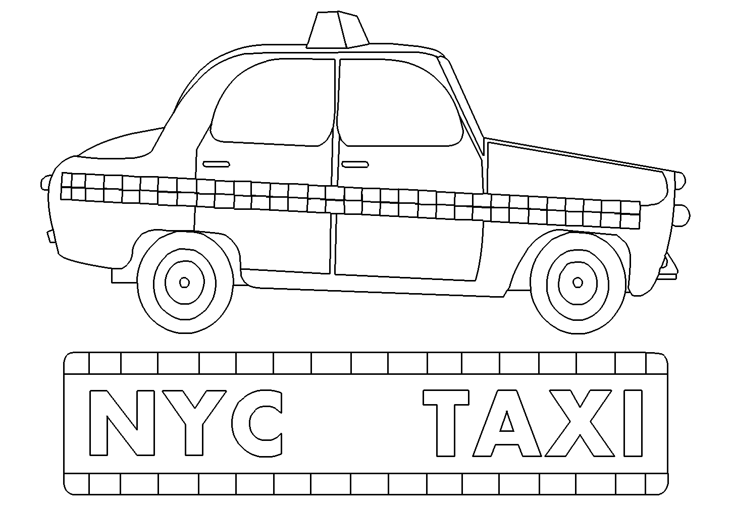 Disegno da colorare: Taxi (Trasporto) #137201 - Pagine da Colorare Stampabili Gratuite