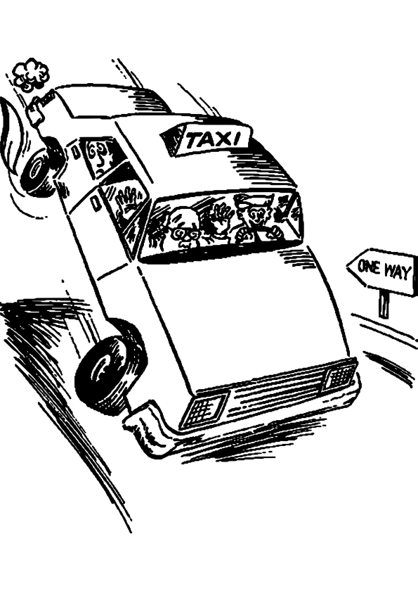 Disegno da colorare: Taxi (Trasporto) #137218 - Pagine da Colorare Stampabili Gratuite