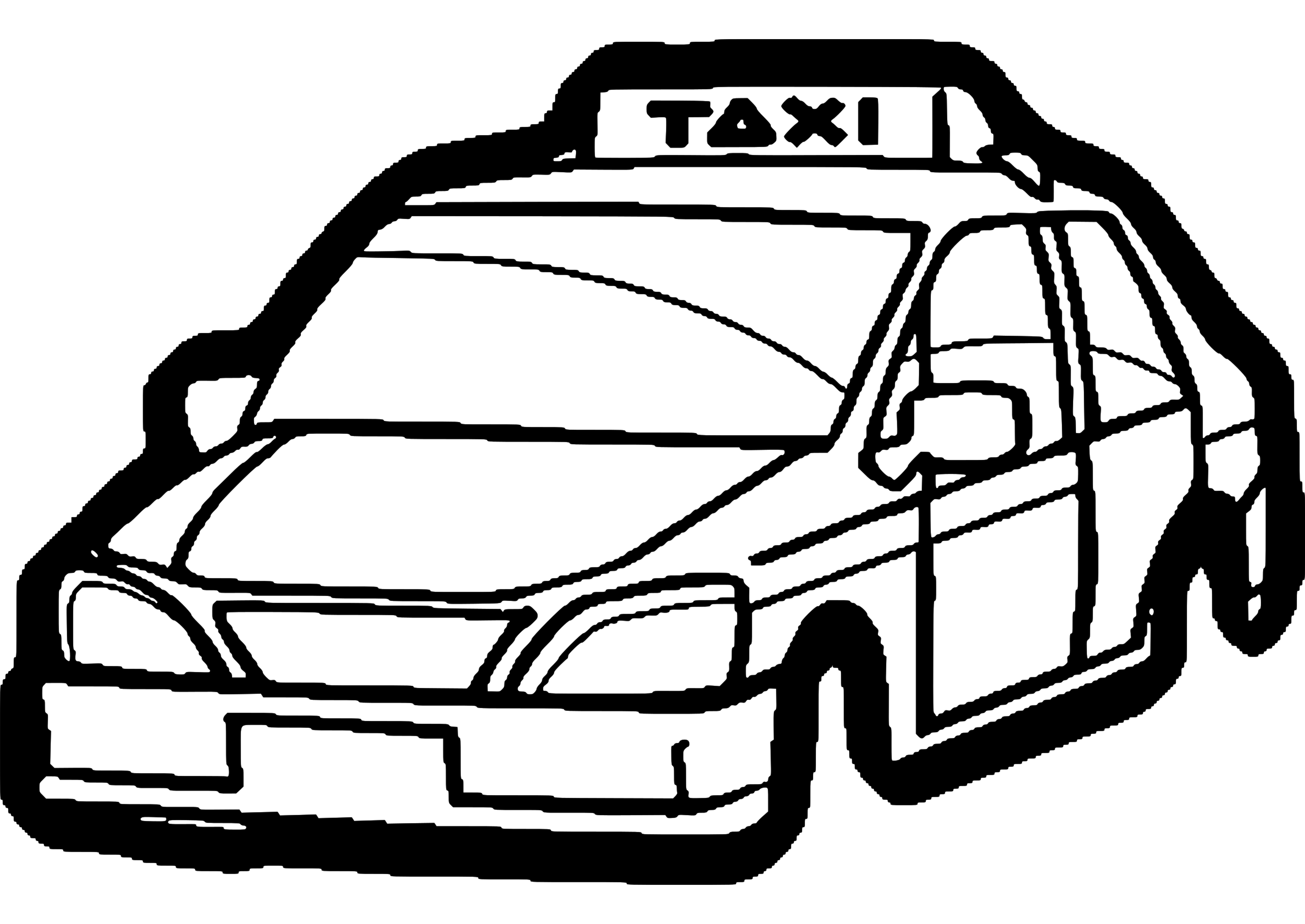 Disegno da colorare: Taxi (Trasporto) #137221 - Pagine da Colorare Stampabili Gratuite