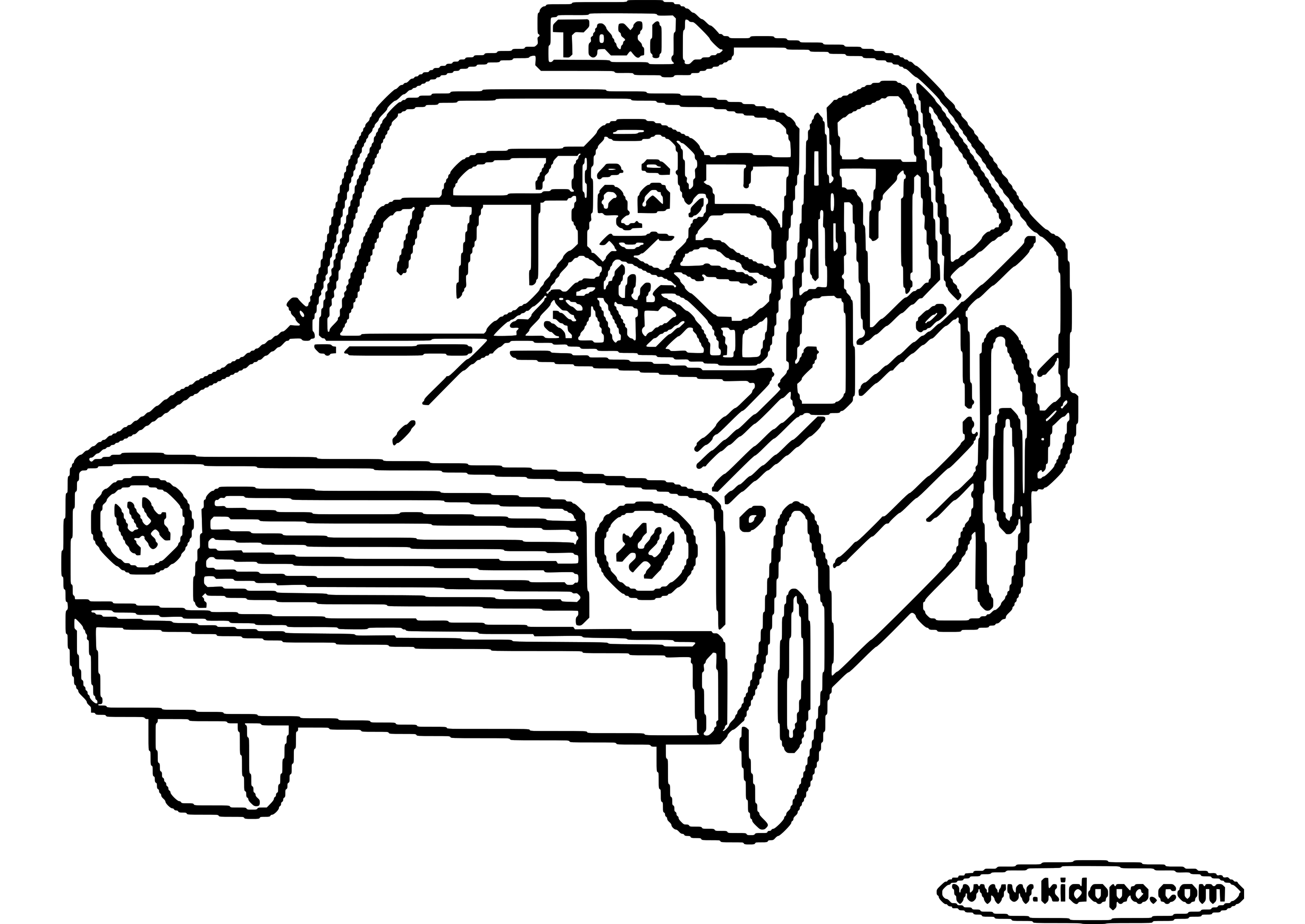 Disegno da colorare: Taxi (Trasporto) #137230 - Pagine da Colorare Stampabili Gratuite