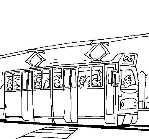 Disegno da colorare: Tram (Trasporto) #145413 - Pagine da Colorare Stampabili Gratuite