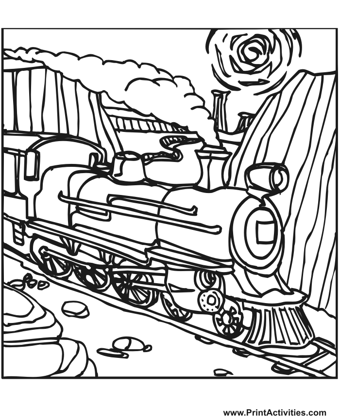 Disegno da colorare: Treno / Locomotiva (Trasporto) #135050 - Pagine da Colorare Stampabili Gratuite