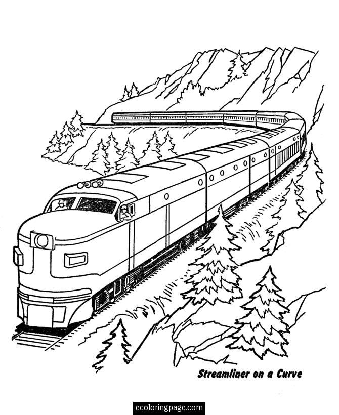 Disegno da colorare: Treno / Locomotiva (Trasporto) #135052 - Pagine da Colorare Stampabili Gratuite