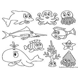Disegno da colorare: animali marini (Animali) #22071 - Pagine da Colorare Stampabili Gratuite