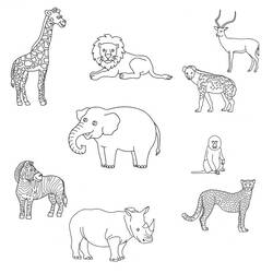 Disegno da colorare: Animali selvaggi/della giungla (Animali) #21287 - Pagine da Colorare Stampabili Gratuite