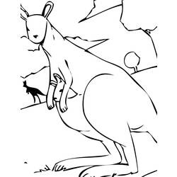 Disegno da colorare: Canguro (Animali) #9119 - Pagine da Colorare Stampabili Gratuite