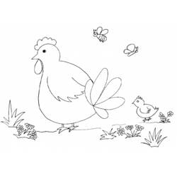 Disegno da colorare: Gallina (Animali) #17428 - Pagine da Colorare Stampabili Gratuite