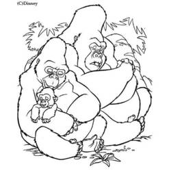 Disegno da colorare: Gorilla (Animali) #7429 - Pagine da Colorare Stampabili Gratuite