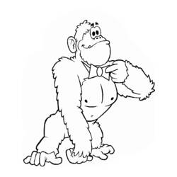 Disegno da colorare: Gorilla (Animali) #7435 - Pagine da Colorare Stampabili Gratuite