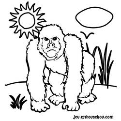 Disegno da colorare: Gorilla (Animali) #7436 - Pagine da Colorare Stampabili Gratuite