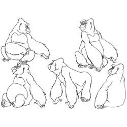 Disegno da colorare: Gorilla (Animali) #7496 - Pagine da Colorare Stampabili Gratuite