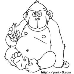 Disegno da colorare: Gorilla (Animali) #7500 - Pagine da Colorare Stampabili Gratuite