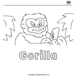 Disegno da colorare: Gorilla (Animali) #7554 - Pagine da Colorare Stampabili Gratuite