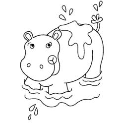 Disegno da colorare: Ippopotamo (Animali) #8613 - Pagine da Colorare Stampabili Gratuite