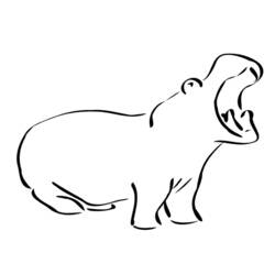 Disegno da colorare: Ippopotamo (Animali) #8650 - Pagine da Colorare Stampabili Gratuite