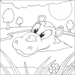 Disegno da colorare: Ippopotamo (Animali) #8729 - Pagine da Colorare Stampabili Gratuite