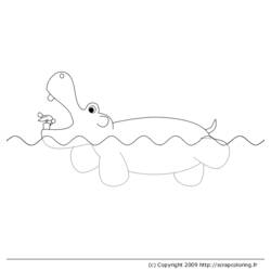 Disegno da colorare: Ippopotamo (Animali) #8733 - Pagine da Colorare Stampabili Gratuite