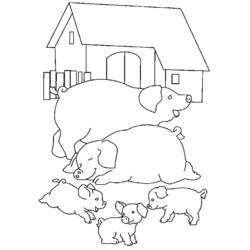 Disegno da colorare: Maiale (Animali) #3675 - Pagine da Colorare Stampabili Gratuite