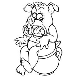 Disegno da colorare: Maiale (Animali) #3776 - Pagine da Colorare Stampabili Gratuite