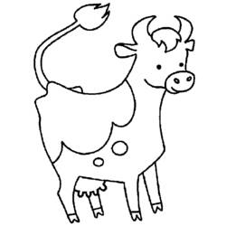 Disegno da colorare: Mucca (Animali) #13213 - Pagine da Colorare Stampabili Gratuite