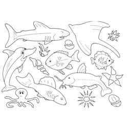 Disegno da colorare: Pescare (Animali) #17203 - Pagine da Colorare Stampabili Gratuite