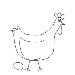 Disegno da colorare: Pollo (Animali) #17359 - Pagine da Colorare Stampabili Gratuite