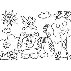 Disegno da colorare: Tigre (Animali) #13745 - Pagine da Colorare Stampabili Gratuite