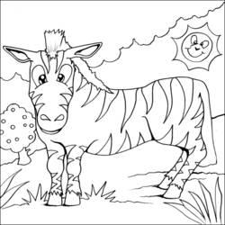 Disegno da colorare: Zebra (Animali) #13005 - Pagine da Colorare Stampabili Gratuite