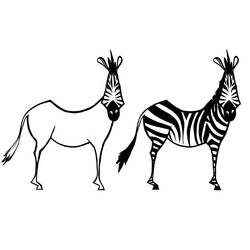 Disegno da colorare: Zebra (Animali) #13101 - Pagine da Colorare Stampabili Gratuite