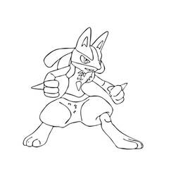 Disegni da colorare: Lucario - Pagine da Colorare Stampabili Gratuite
