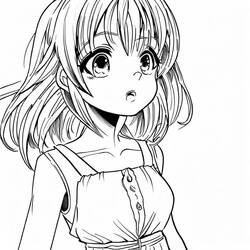 Disegni da colorare: Ragazza Manga - Pagine da Colorare Stampabili Gratuite