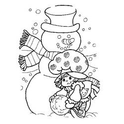 Disegno da colorare: Pupazzo di neve (Caratteri) #89466 - Pagine da Colorare Stampabili Gratuite