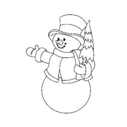 Disegno da colorare: Pupazzo di neve (Caratteri) #89472 - Pagine da Colorare Stampabili Gratuite