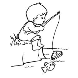 Disegni da colorare: Pescatore - Pagine da Colorare Stampabili Gratuite