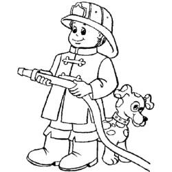 Disegni da colorare: Vigile del Fuoco - Pagine da Colorare Stampabili Gratuite
