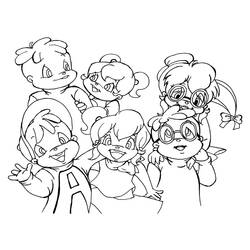 Disegno da colorare: Alvin e the Chipmunks (Cartoni Animati e Serie Animate) #128306 - Pagine da Colorare Stampabili Gratuite