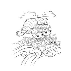 Disegni da colorare: Shimmer e Shine - Pagine da Colorare Stampabili Gratuite