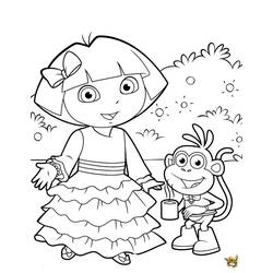 Disegno da colorare: Dora l'esploratrice (Cartoni animati) #29827 - Pagine da Colorare Stampabili Gratuite