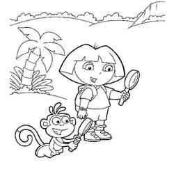 Disegno da colorare: Dora l'esploratrice (Cartoni animati) #29833 - Pagine da Colorare Stampabili Gratuite